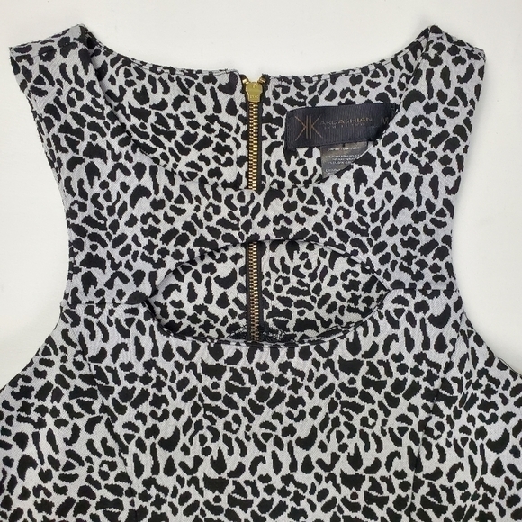 Kim Kardashian Blk Wht Animal BodyCon Dress M - Picture 6 of 12